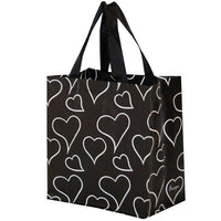 Полипропиленовая сумка без молнии  “Black hearts” (25x27x15)